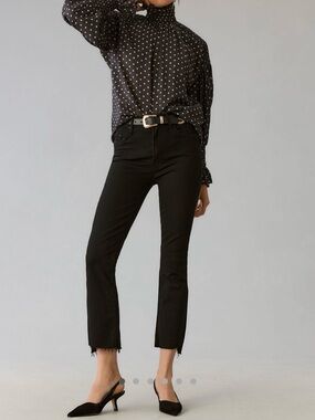 Mother The Insider Crop Two Step Fray in Not Guilty Black Wash size 25